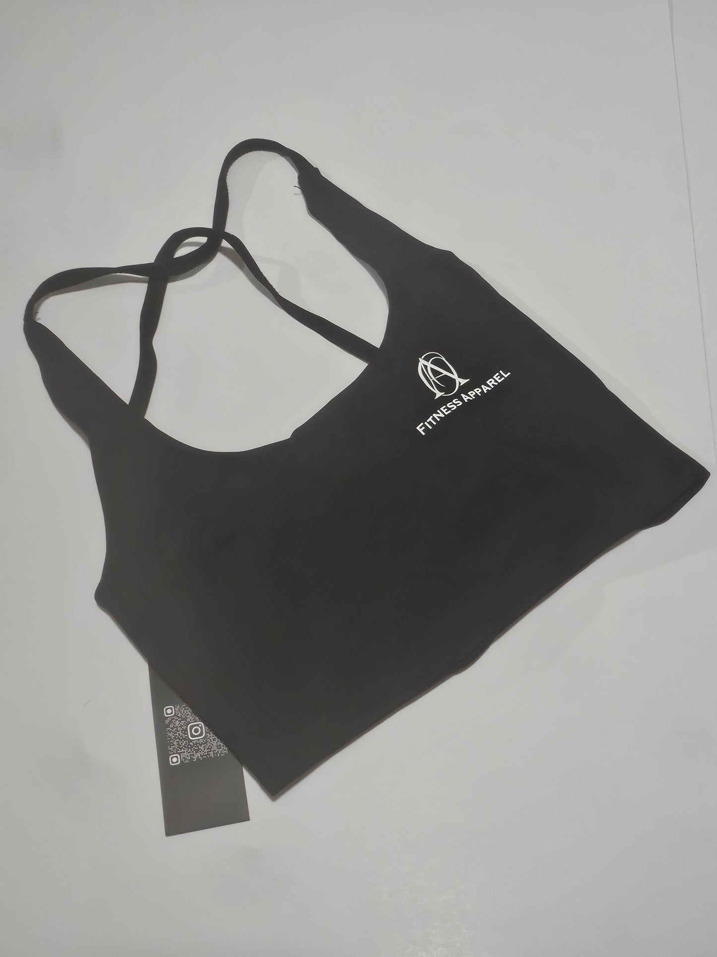 women's gym top multiple straps black