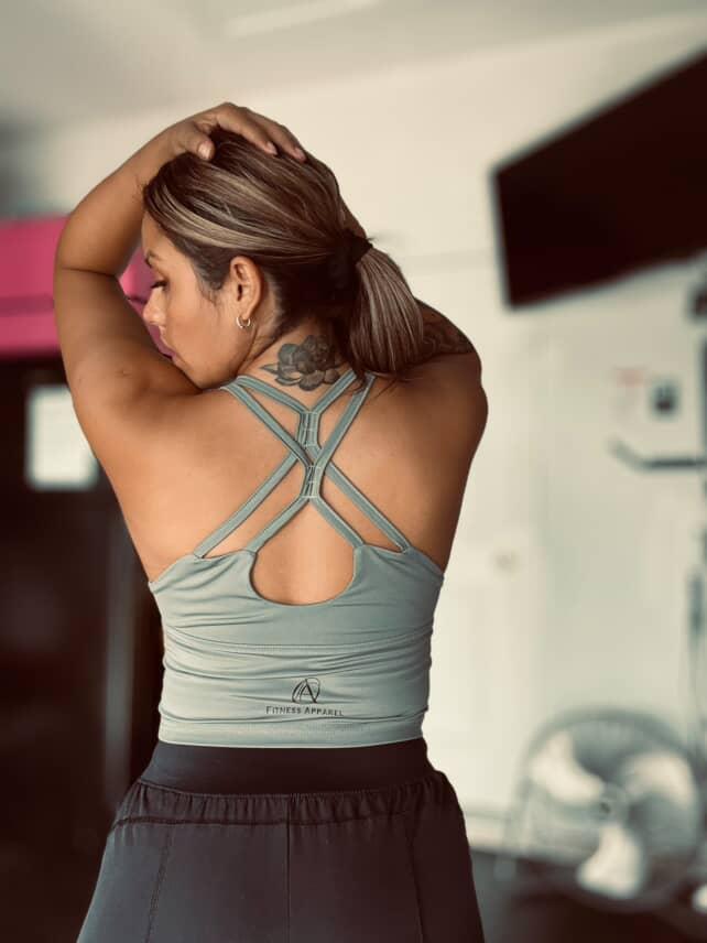 Grey Double Strap Top