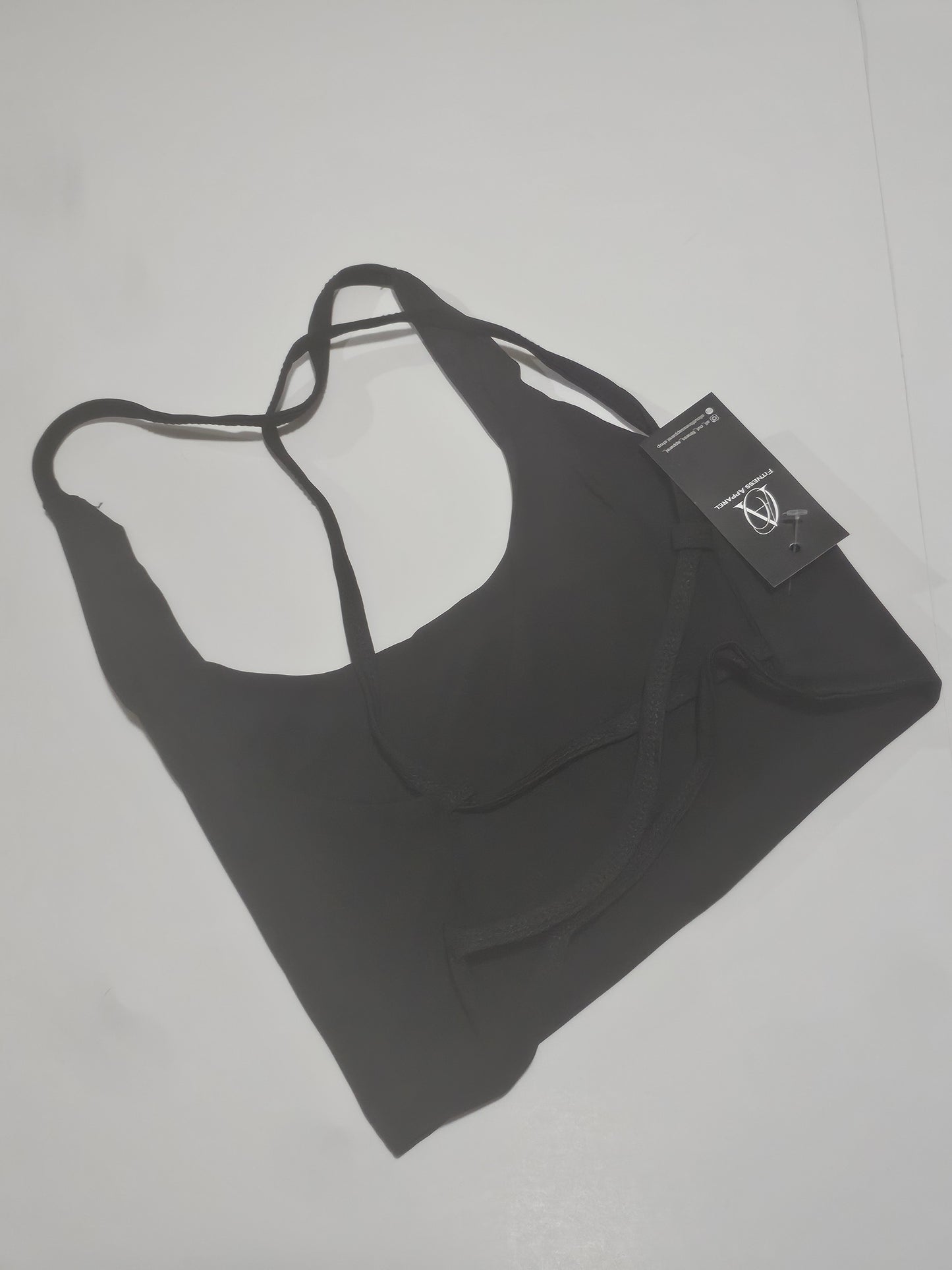 women's gym top multiple straps black