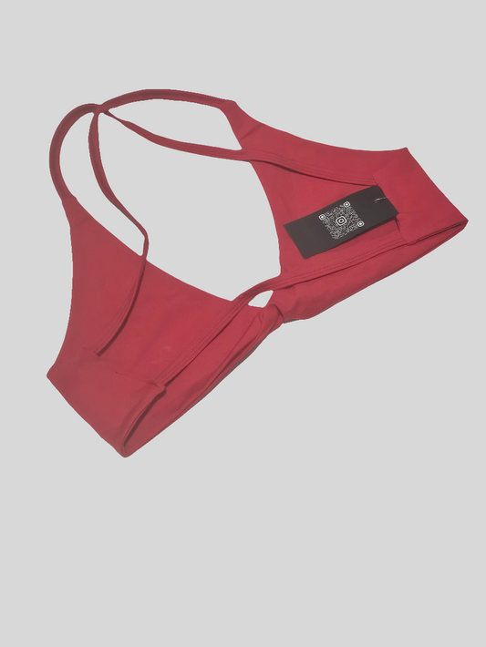 women's red sports bra