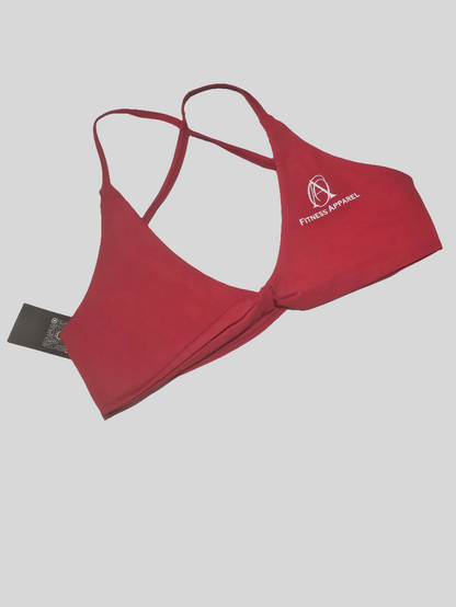 women's red sports bra