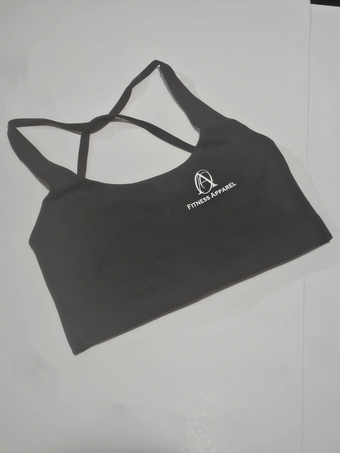 women's gym top multiple straps grey