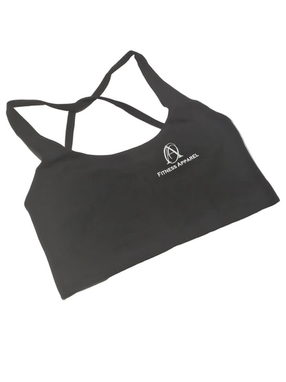 women's gym top multiple straps grey