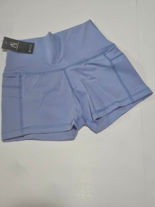 women's light blue shorts