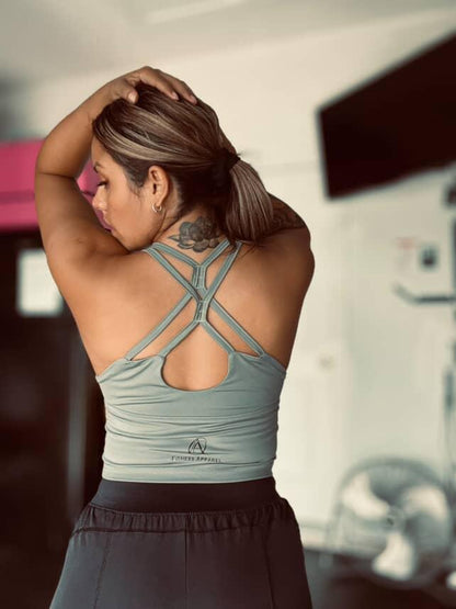 Grey Double Strap Top