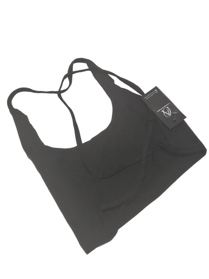 women's gym top multiple straps black